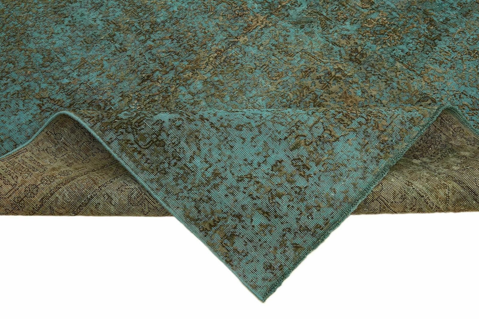 Handmade Turquoise Over Dyed Large Area Rug ( 319 X 232 Cm ) photo vinterior