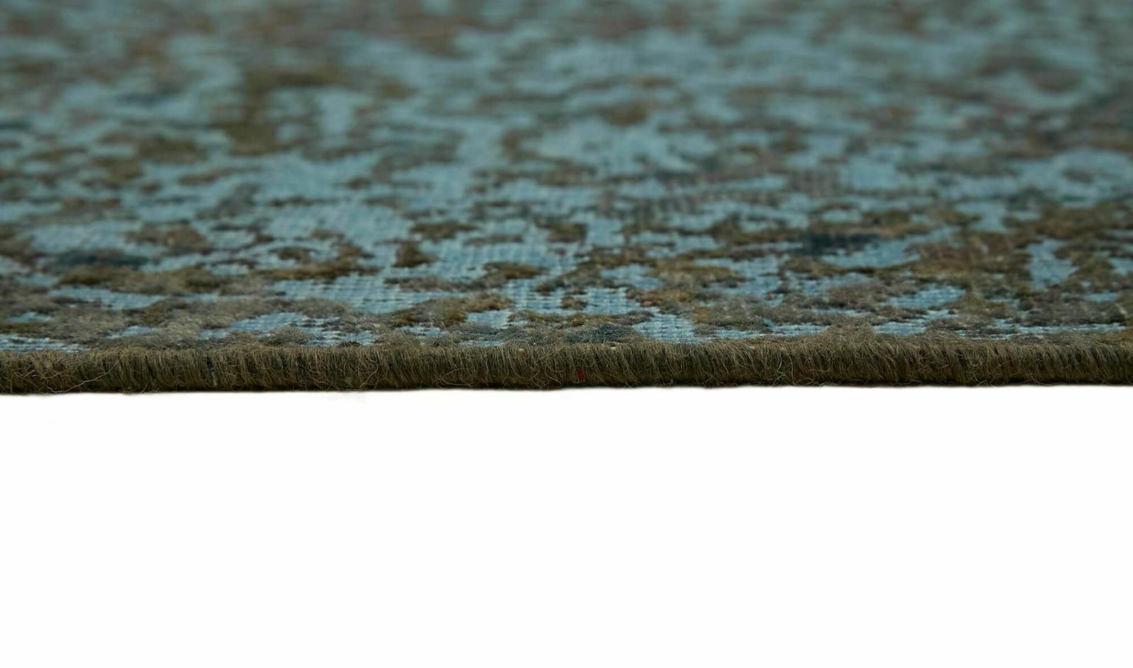 Handmade 1980's Blue Over Dyed Large Area Rug ( 331 X 331 Cm ) photo vintage