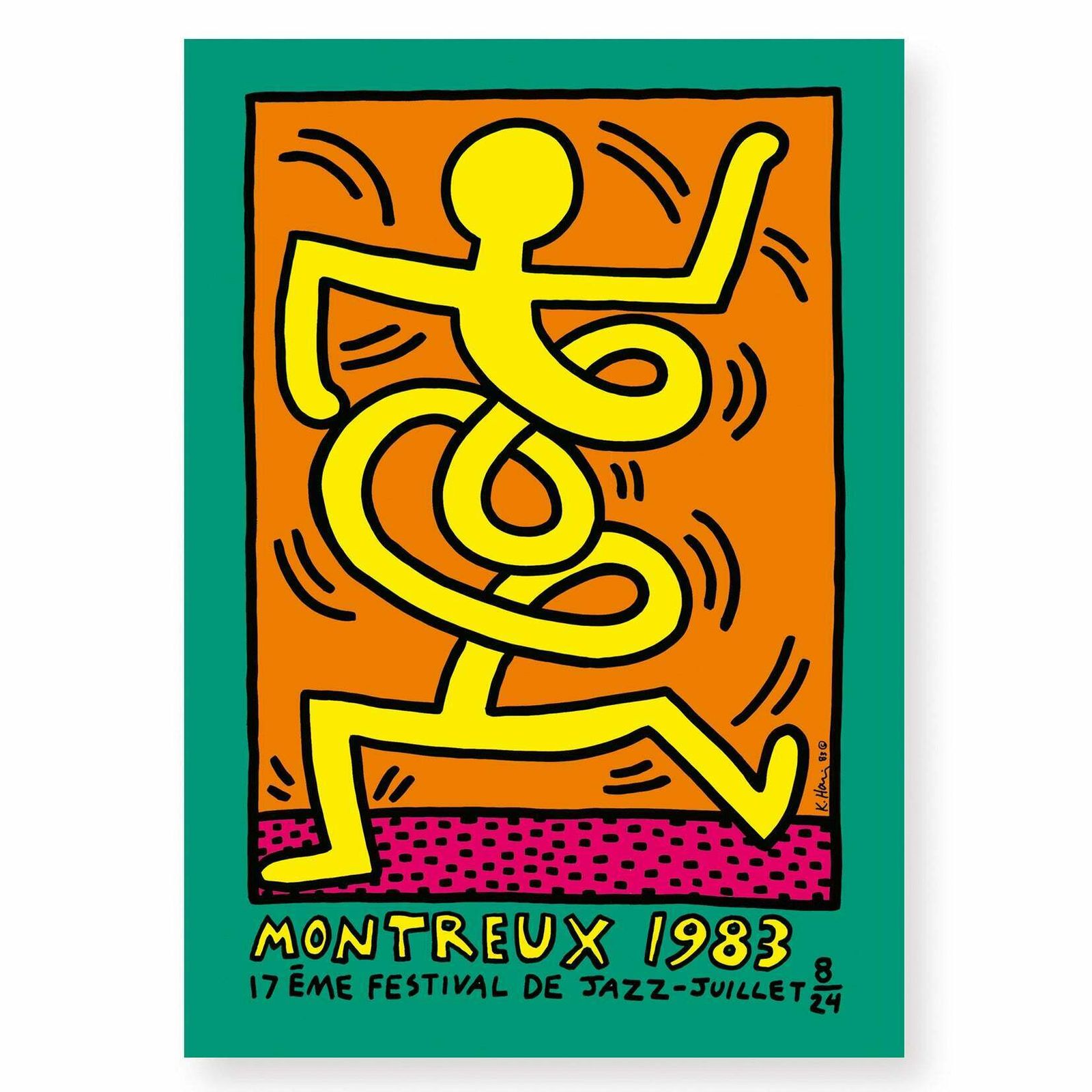 Keith Haring, Montreux Jazz Festival, 1983 (Yellow)
