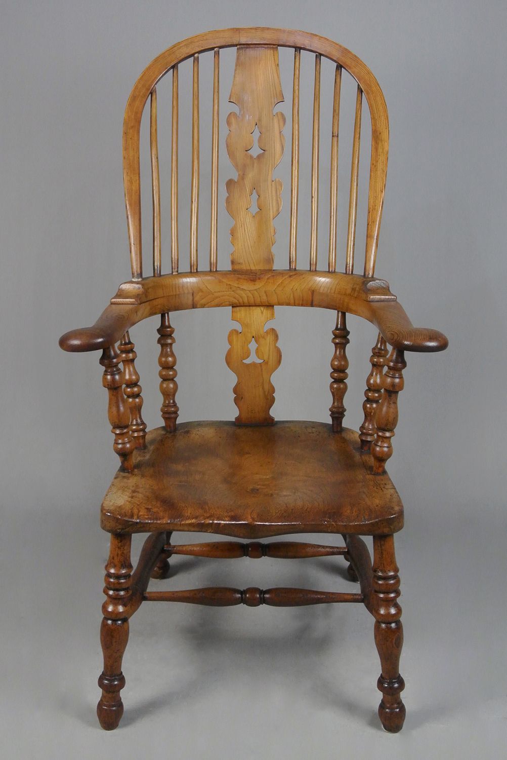 Rare 19th Century Yew, Elm And Ash Windsor Chair C. 1850 photo for sale