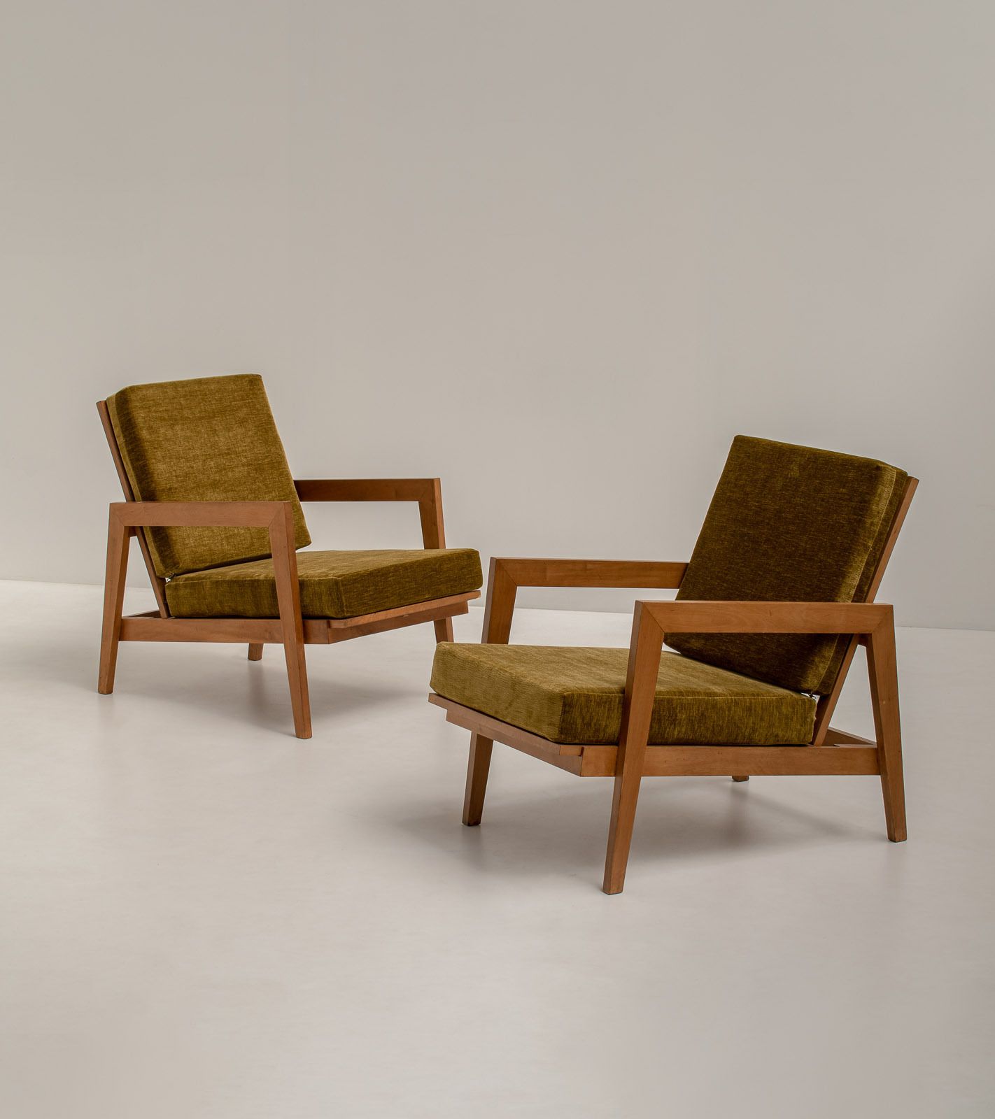 Pair Of French Reconstruction Armchairs, France 1960s photo for sale