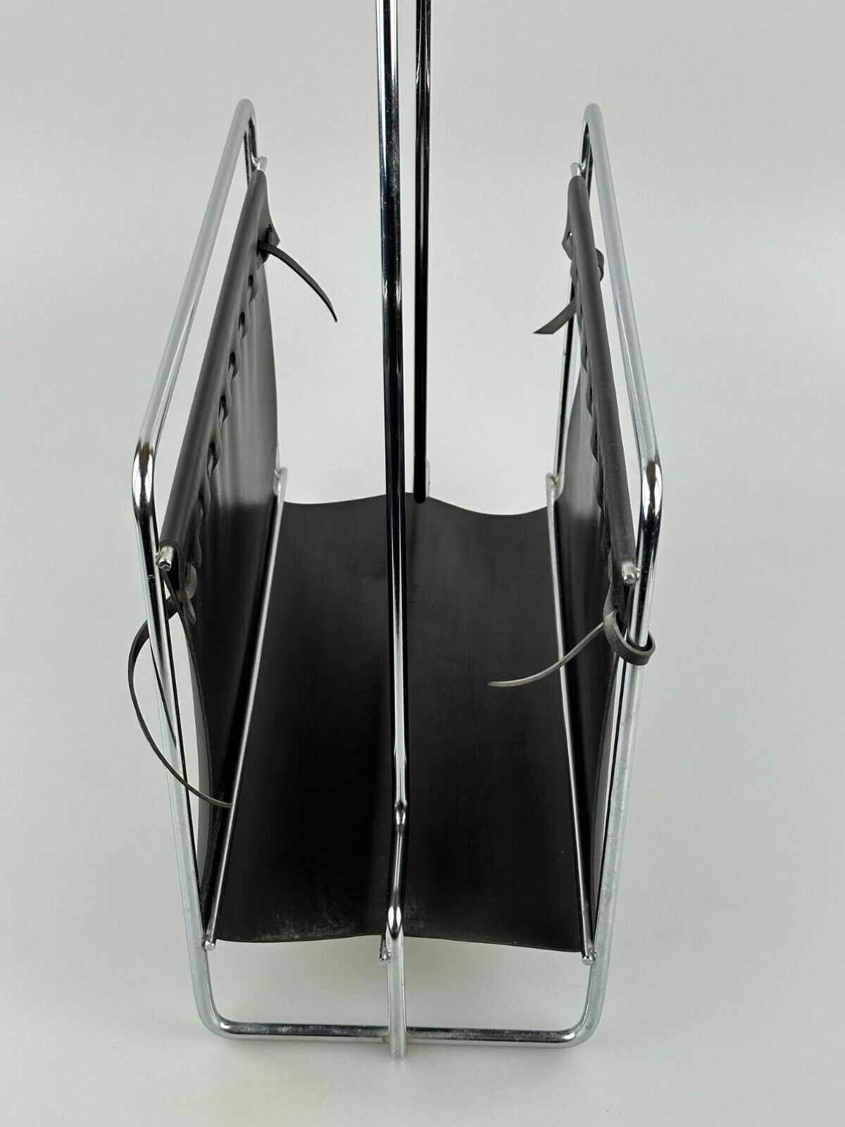 60's 70's Newspaper Holder Magazine Racks R Metal Teak Mid Century Design photo vintage