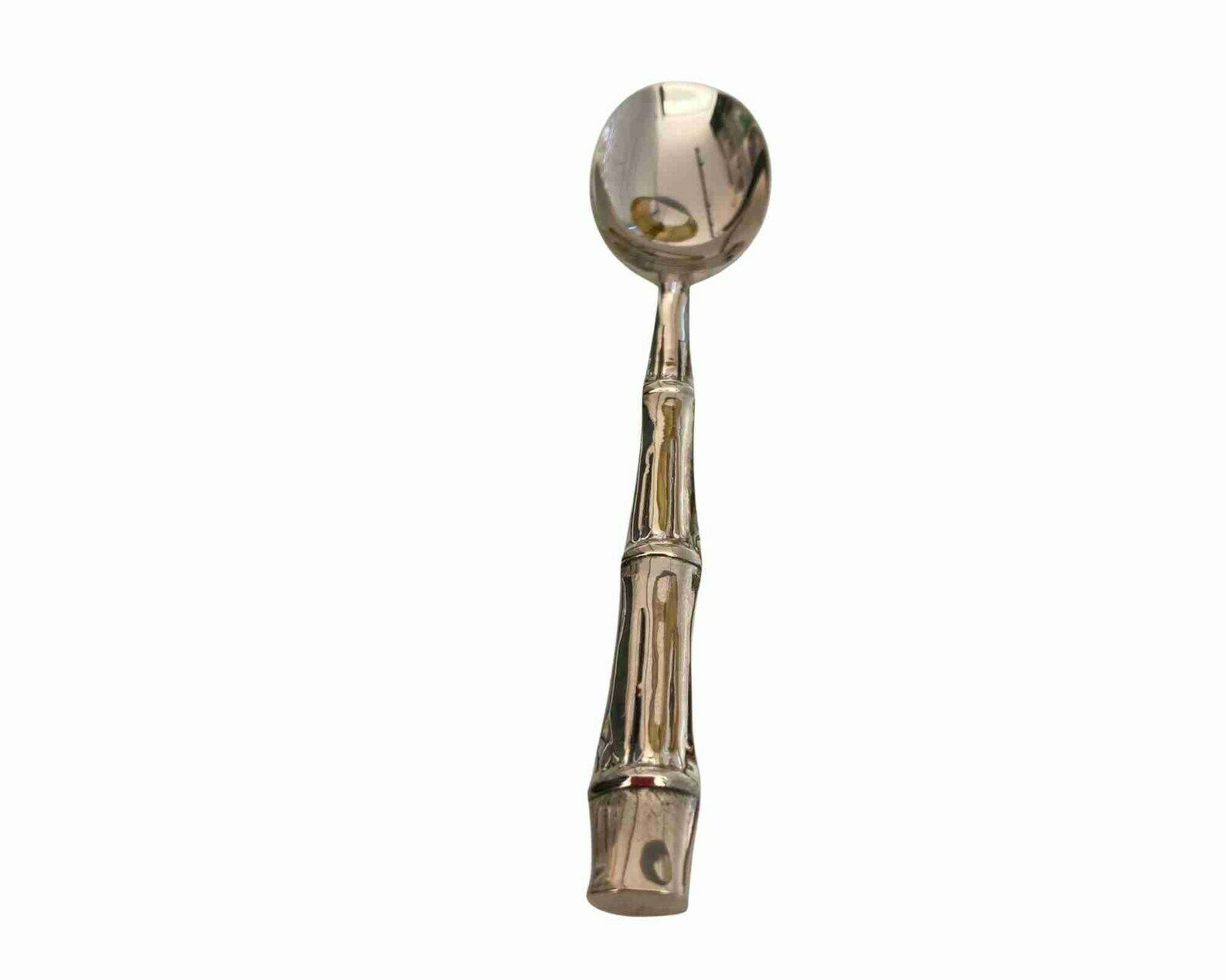 6x Messing Dessertlepels | Gepolijst | Gouden Bamboe Bestek photo Woonaccessoires
