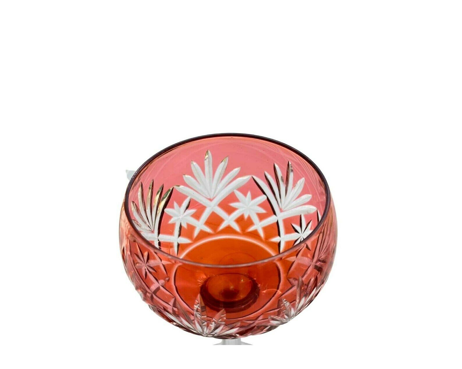 Saint Louis Decanter Set | 6pcs | Orange Pyramid Carafe And 5 Wine Glasses | Massenet From Saint Louis | 1890 photo vinterior