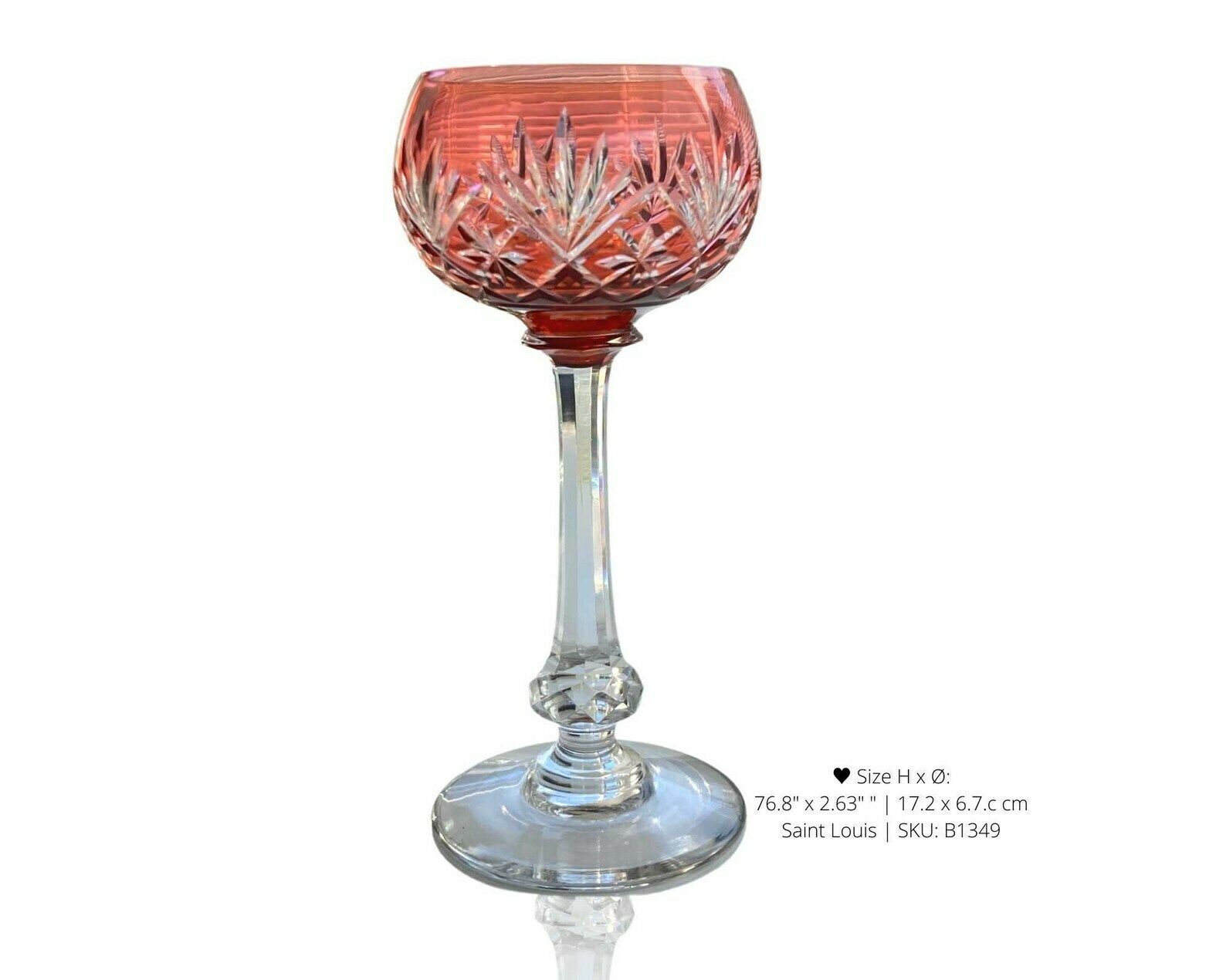 Saint Louis Decanter Set | 6pcs | Orange Pyramid Carafe And 5 Wine Glasses | Massenet From Saint Louis | 1890 photo buy
