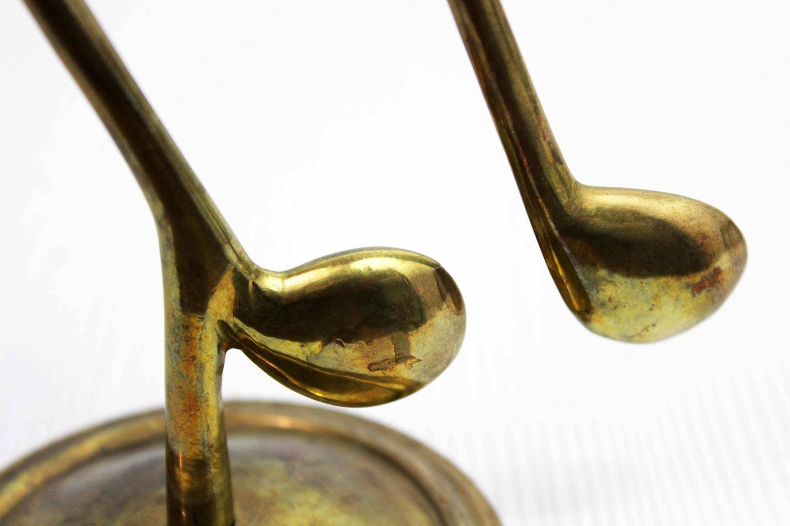 Vintage Musical Note Brass Candlestick photo vinterior