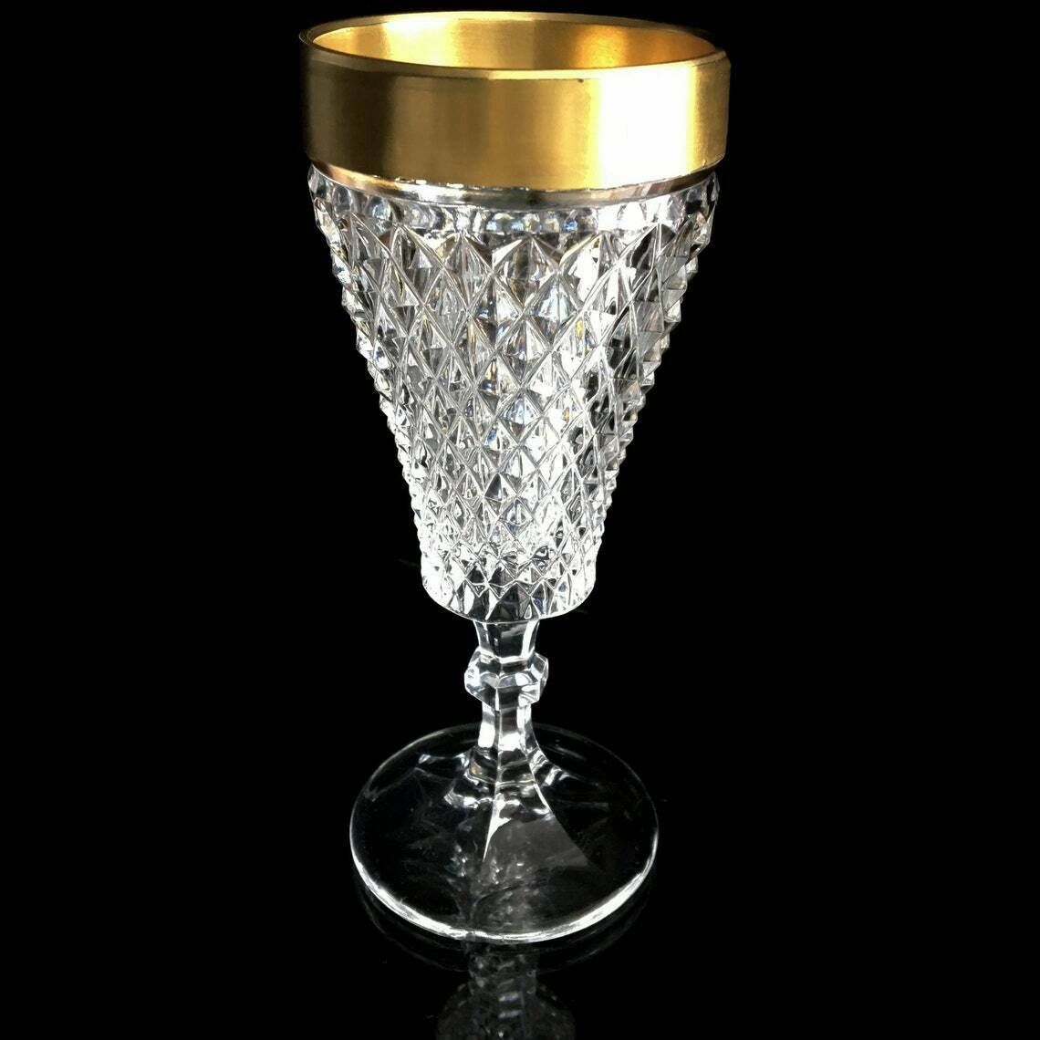 6x Crystal Champagne Glasses | Flutes | 24k Gold | Klokotschnik/Josephinenhutte photo furniture