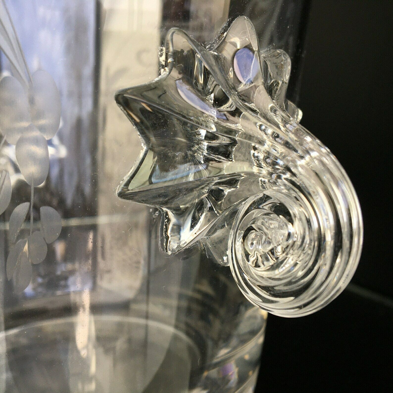 Antieke Ijsemmer | Kristal Met Handvatten | Theresienthal | Vogelingravering photo furniture