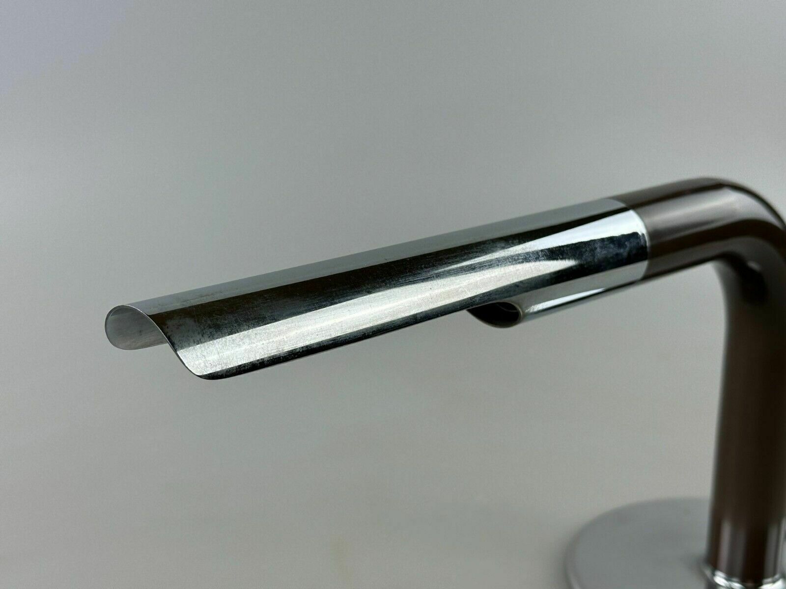 60s 70s Table Lamp Ingo Maurer Gulp Tube Lamp Chrome Metal Space Age photo Lighting