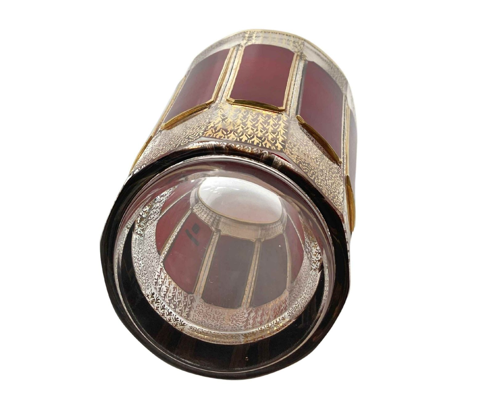 Crystal Red Vase For Flowers | Moser Cabochon Style | 24k Gold | Steiner & Vogel photo Home Decor