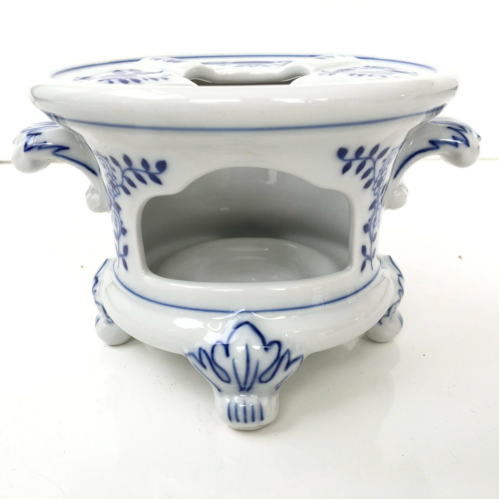 Porseleinen Theelichtje | Blauw Uien Theeverwarmer | 1 Stuk | Van Hutschenreuther (Rosenthal) photo for sale