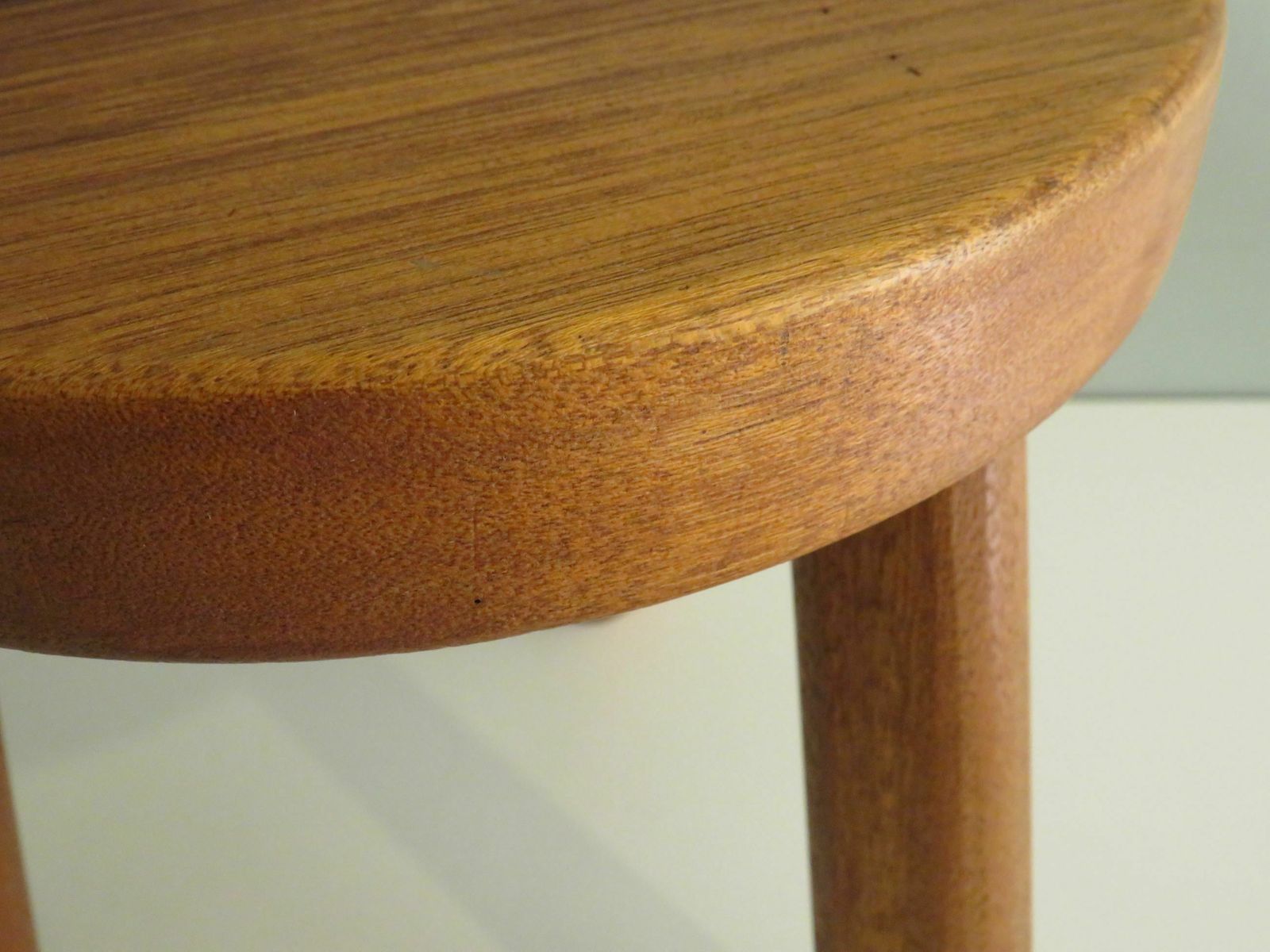 Brutalist Wooden Tripod Stool With Flared Legs, France 1960 photo Furniture