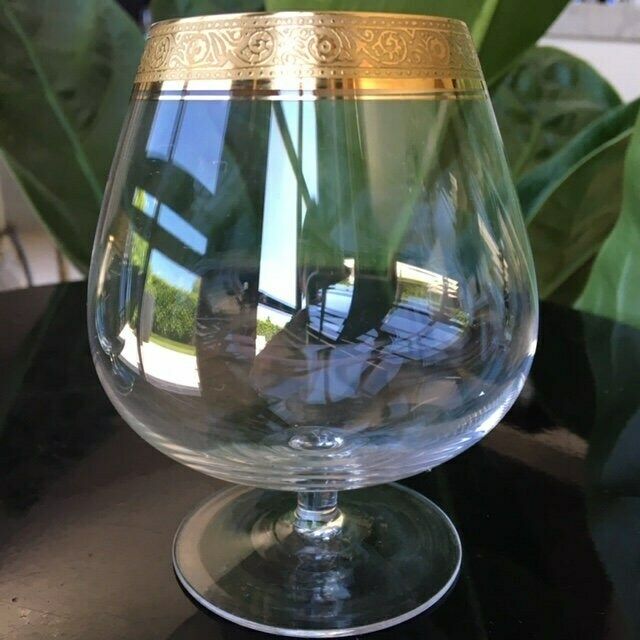Kristallen Brandyglazen | 2 Stuks | Cognacglazen | 24 Karaats Gouden Rand (Mintonborte) Theresienthal photo furniture
