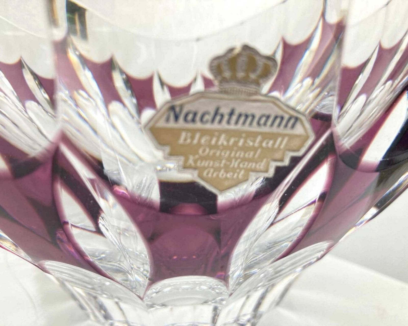 Kristallen Geslepen Schaal Paars | Vaatwerk Van Nachtmann | Kleuroverlay | Zwaar 4,8 Lbs photo buy