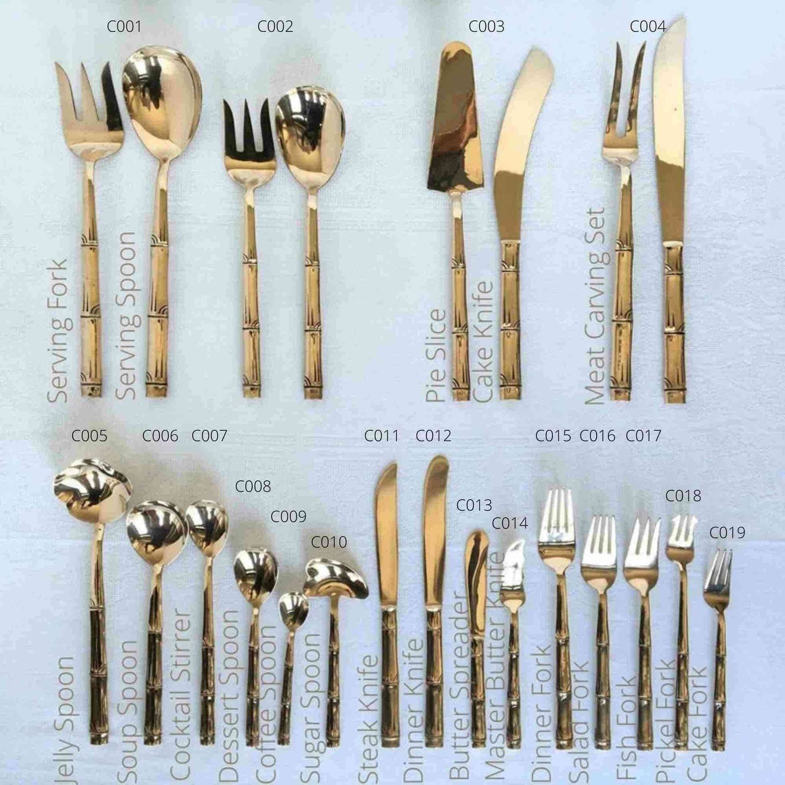 6x Brass Bamboo Spoons | For Coffee | Polished Brass | Vintage Flatware photo 59.0