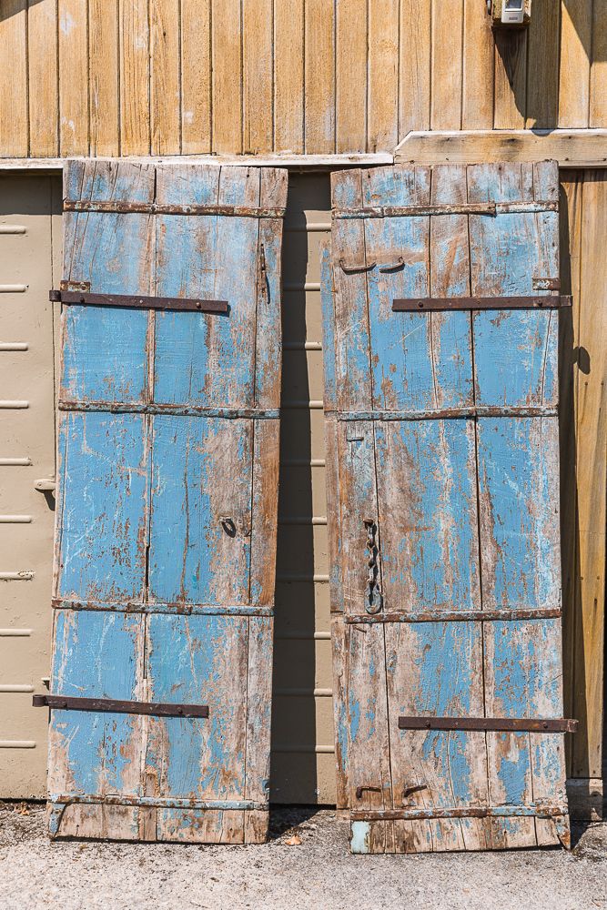 Pair Of Indian Hardwood Doors, 1900s photo vintage