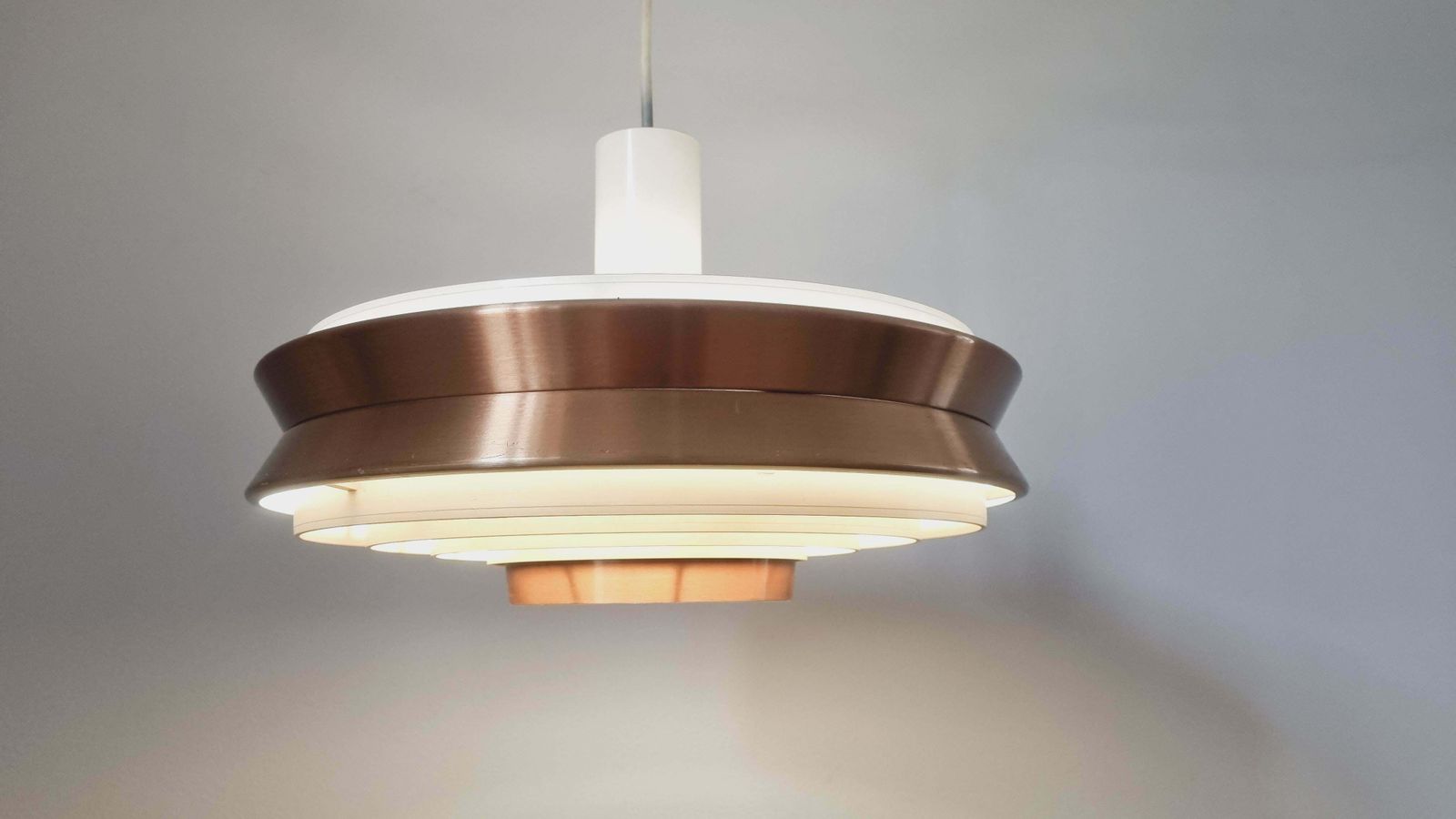 Midcentury Pendant Ufo In Style Of Jo Hammerborg, Denmark, 1970s photo vinterior
