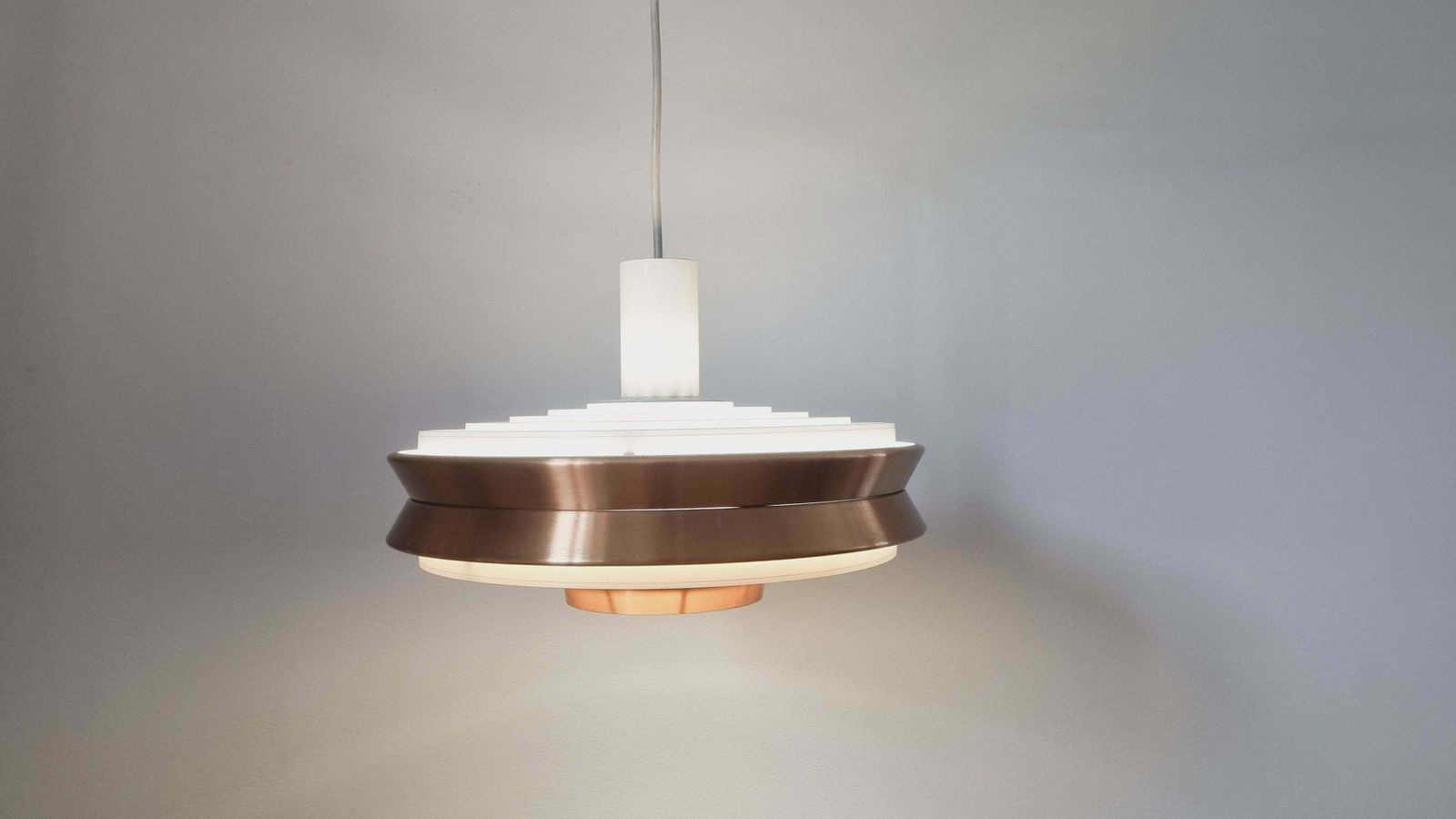 photo vintage Midcentury Pendant Ufo In Style Of Jo Hammerborg, Denmark, 1970s