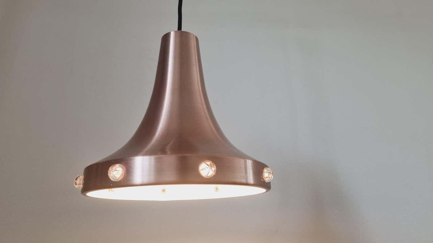 290.0 Midcentury Copper Pendant Vitrika, Sweden, 1970s photo