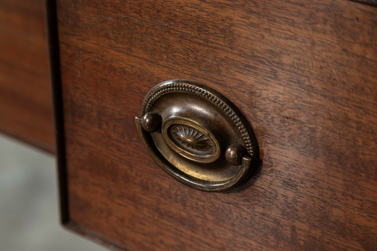 photo for sale English Mahogany Arched Glazed Dresser Cabinet