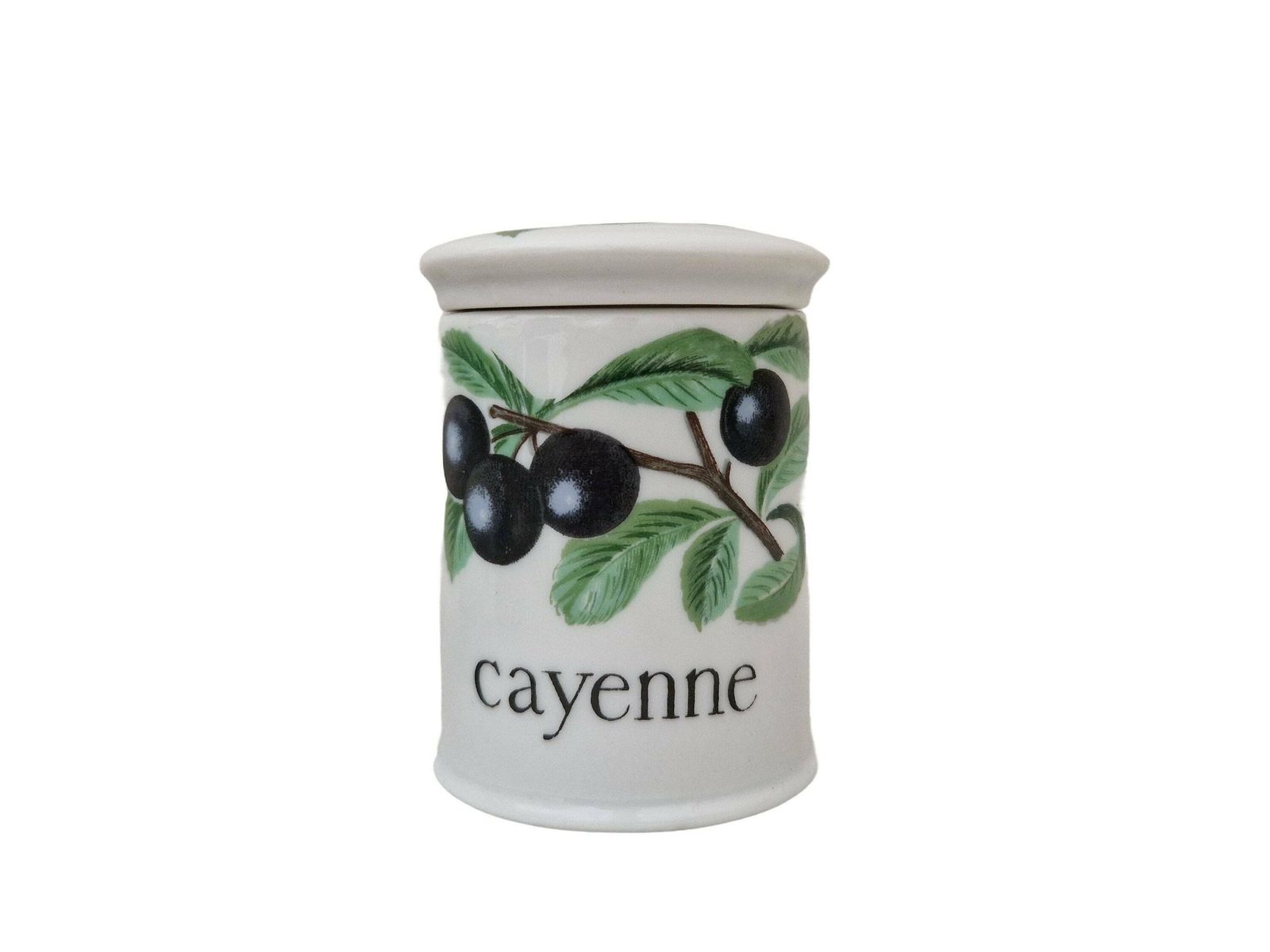 Paris Porcelain Kitchen Canister Set With Wild Berries, Small French Ceramic Storage Jars photo vintage