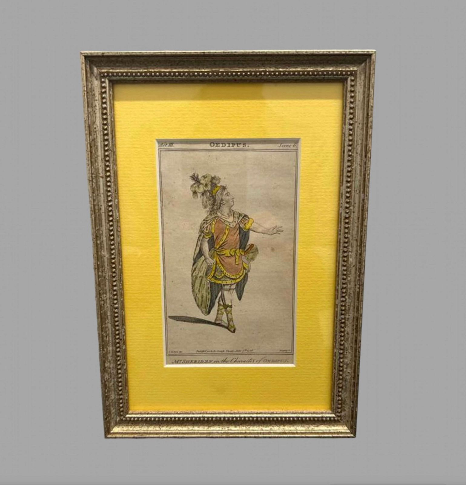 A Set Of Four Framed Theatrical Prints Hand Coloured photo furniture