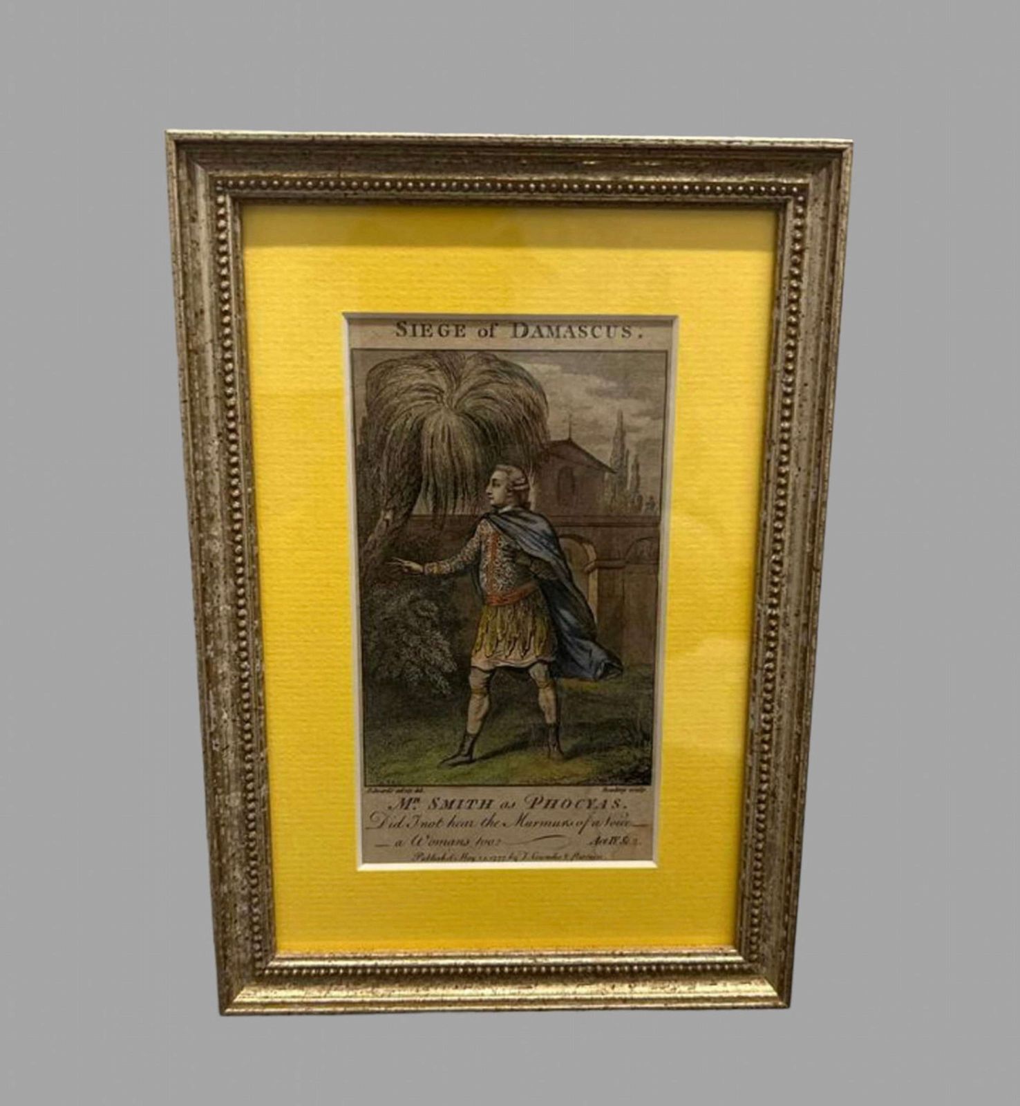 A Set Of Four Framed Theatrical Prints Hand Coloured photo Art