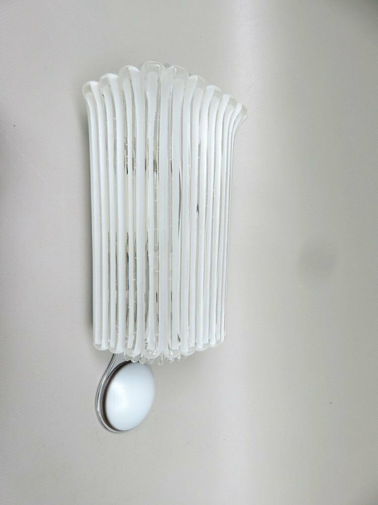 Wall Lights In Glass, Porcelain & Chrome Plate From Limburg, Keuco, 1970s, Set Of 2 photo vinterior