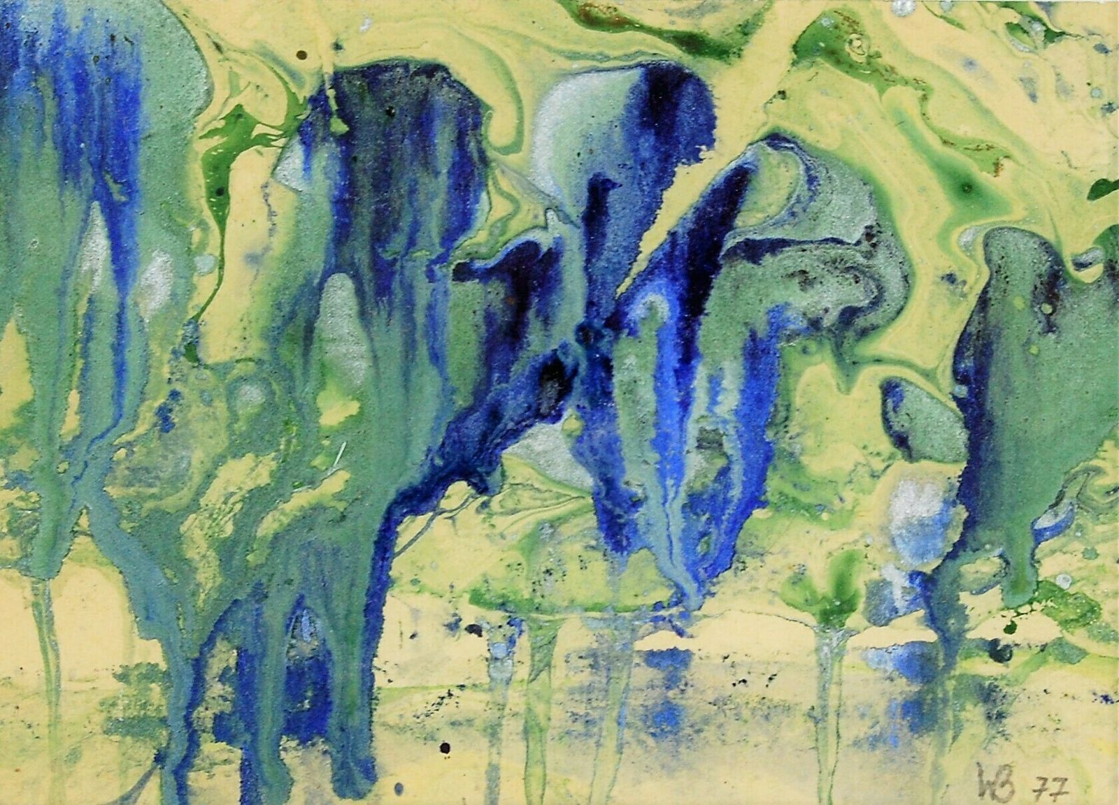 Escape, A Small Abstract Painting Made In 1977 By Wb photo for sale