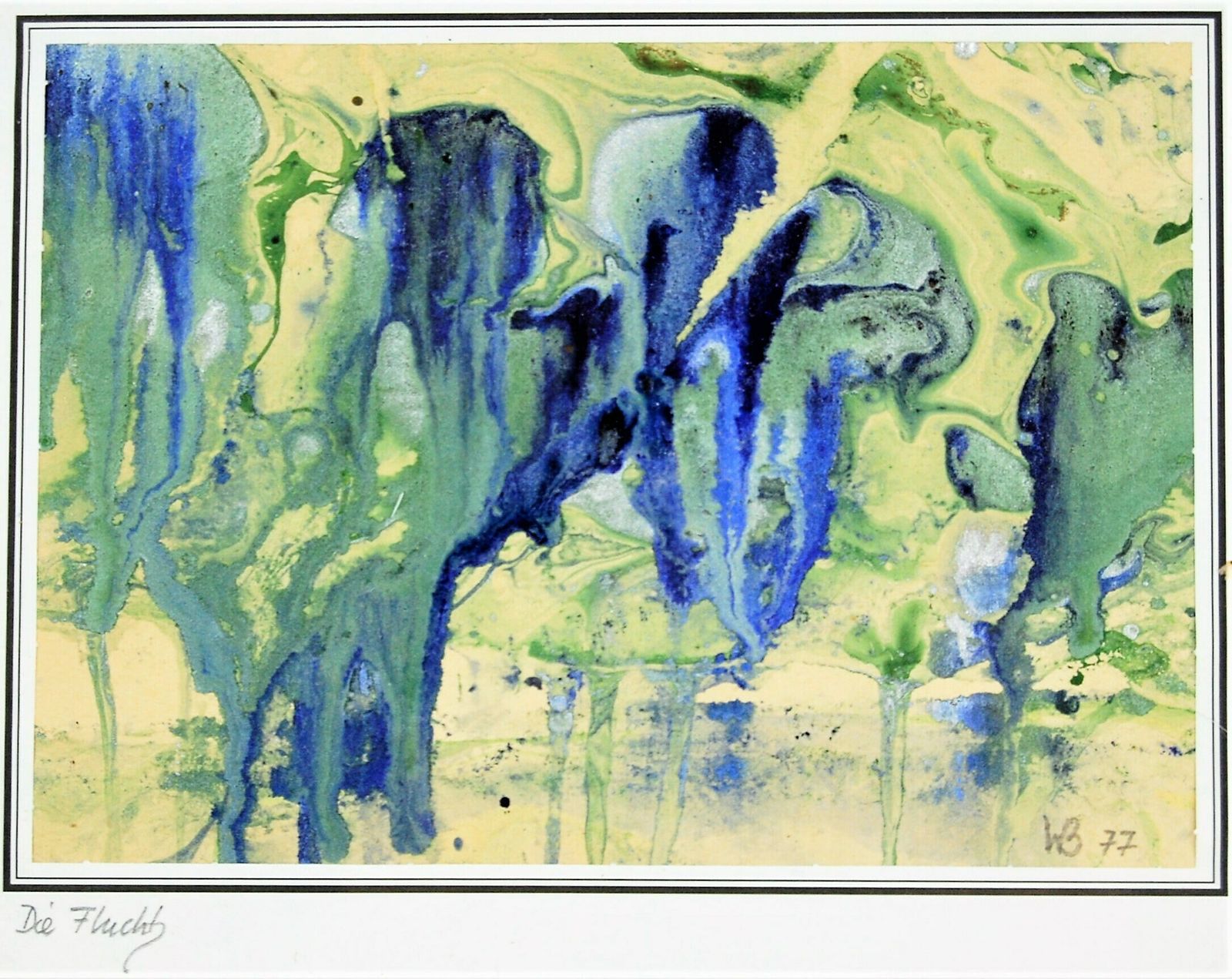 Escape, A Small Abstract Painting Made In 1977 By Wb photo Art