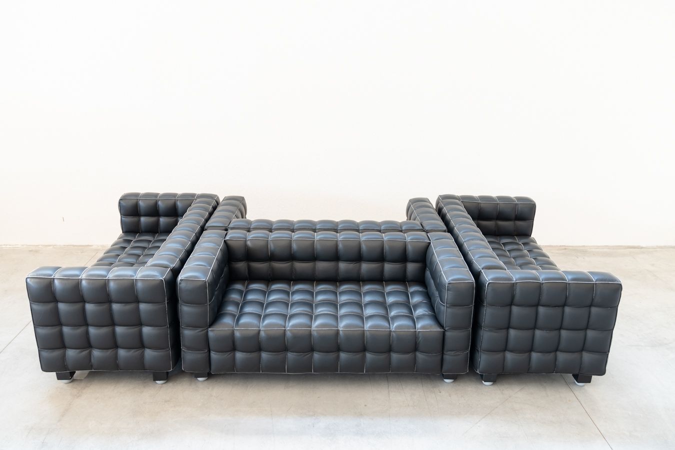Kubus Sofas, Two Seater By Josef Hoffmann For Wittmann, 1980s, Set Of 4 photo 31000.0