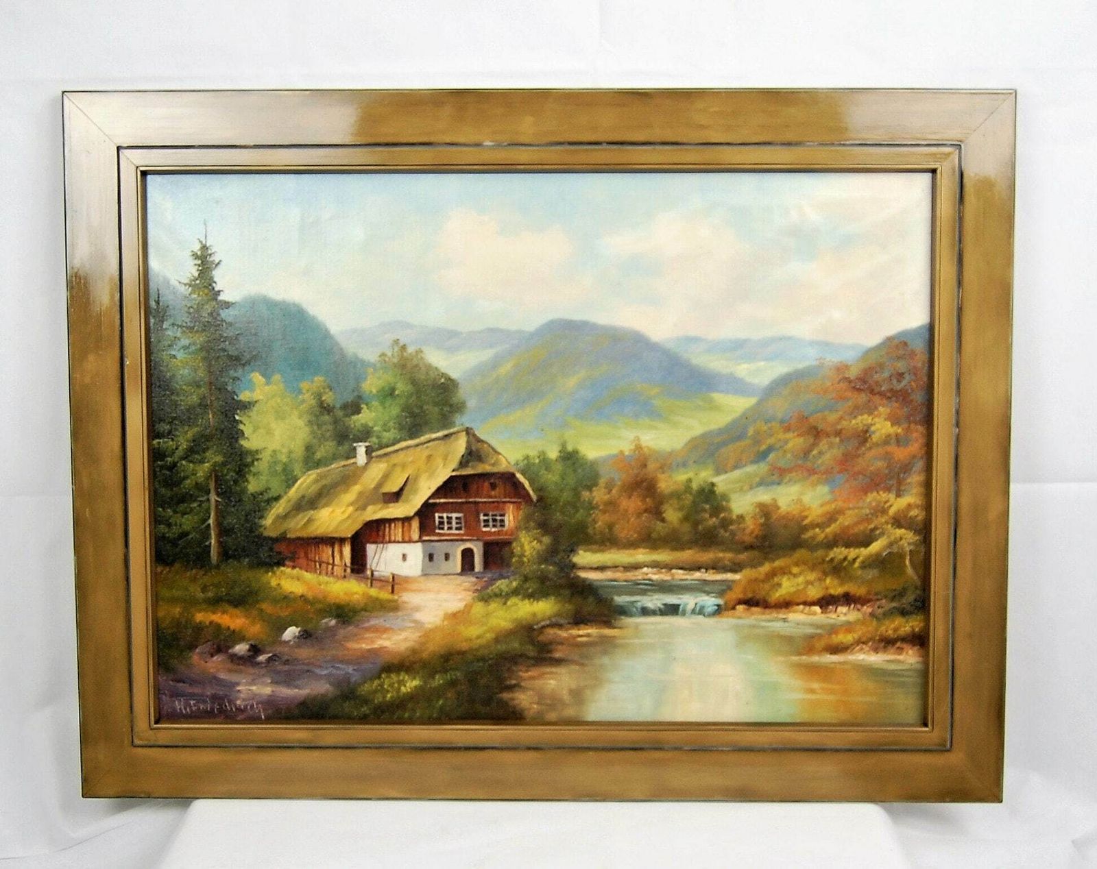 Farm In The Black Forest Mountains, Oil Painting By H. Friedrich