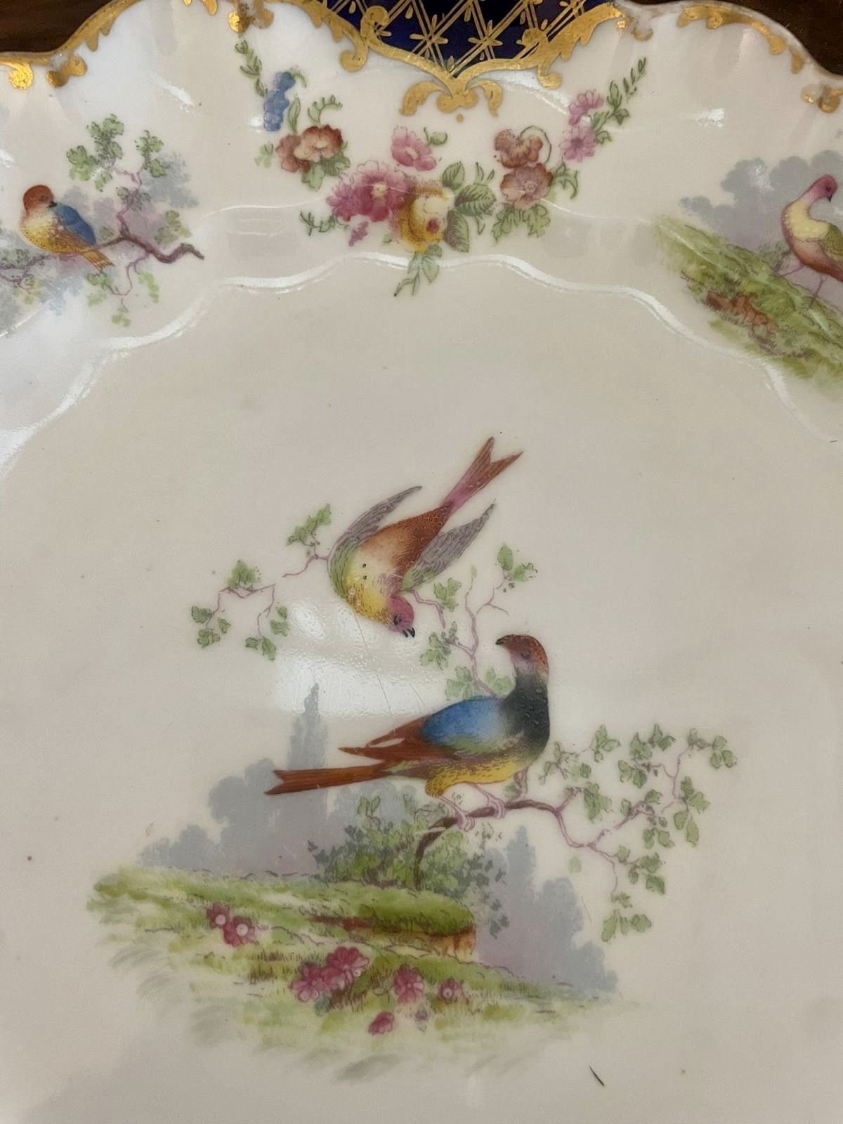 Quality Pair Of Antique Hand Painted Crescent China Plates photo 375.0