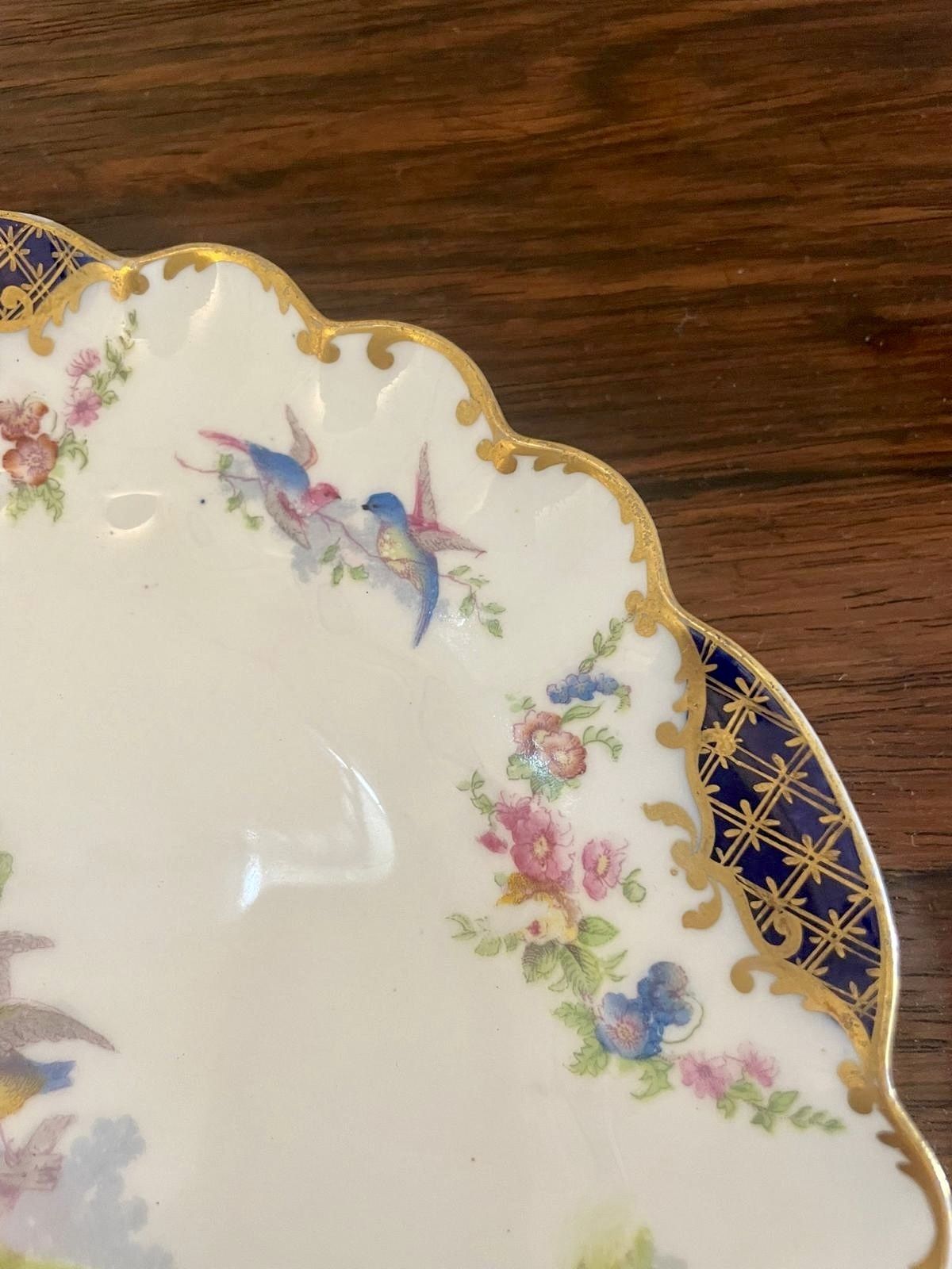 Quality Pair Of Antique Hand Painted Crescent China Plates photo buy