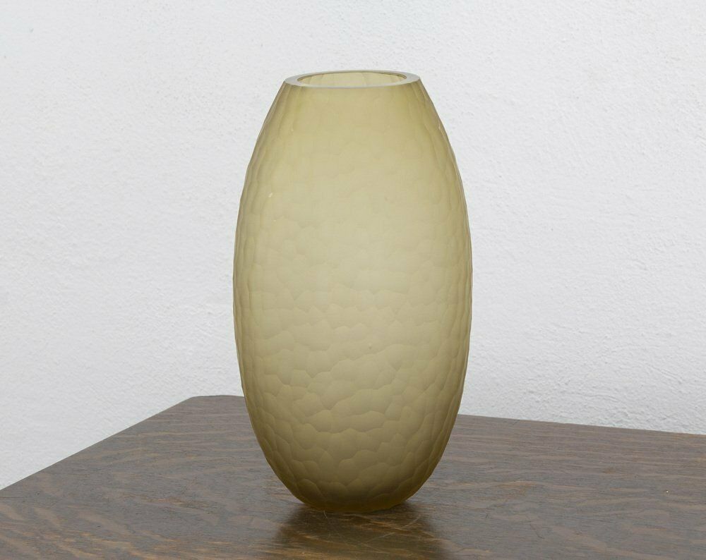Italian Murano Glass Vase In Amber Color photo Home Decor