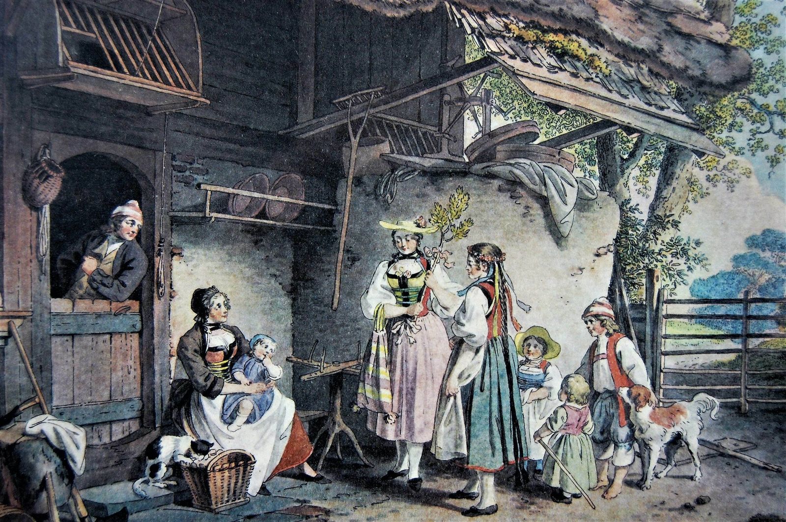 Sigmund Freudenberger (1745   1801)   The Singers Of The Month Of May. Vintage Print photo vinterior