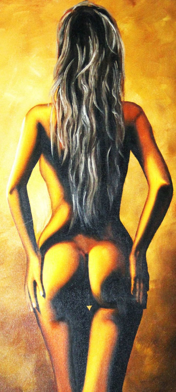 Erotic Girl Painting, 1990s, Vintage photo furniture