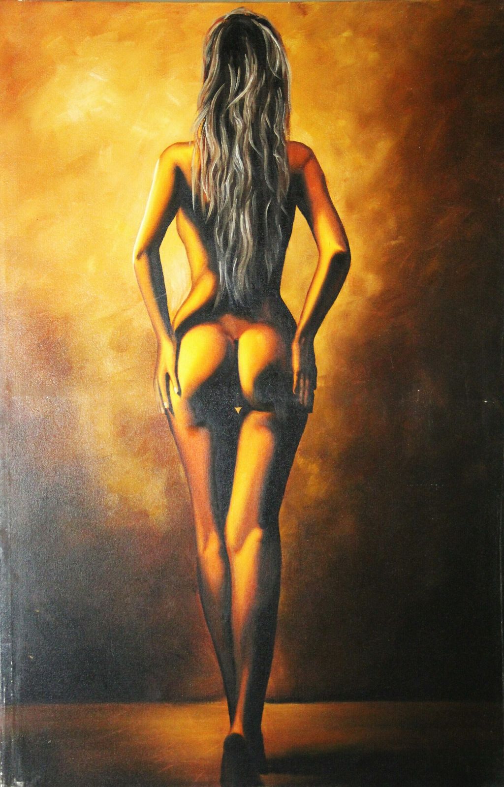 Erotic Girl Painting, 1990s, Vintage photo 178.0