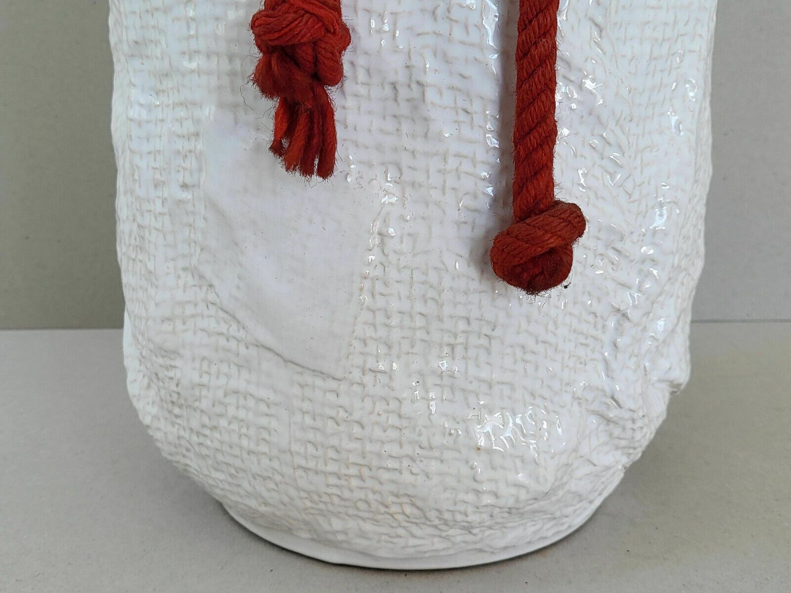 Vintage Vase 1960 Bay Keramik Giant Jute Bag West Germany Ceramic 60s 1960s photo Home Decor