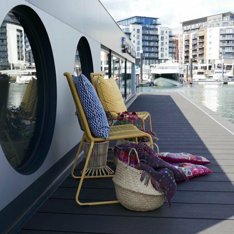 Pair Of Yellow Mediteranean String Chairs photo furniture
