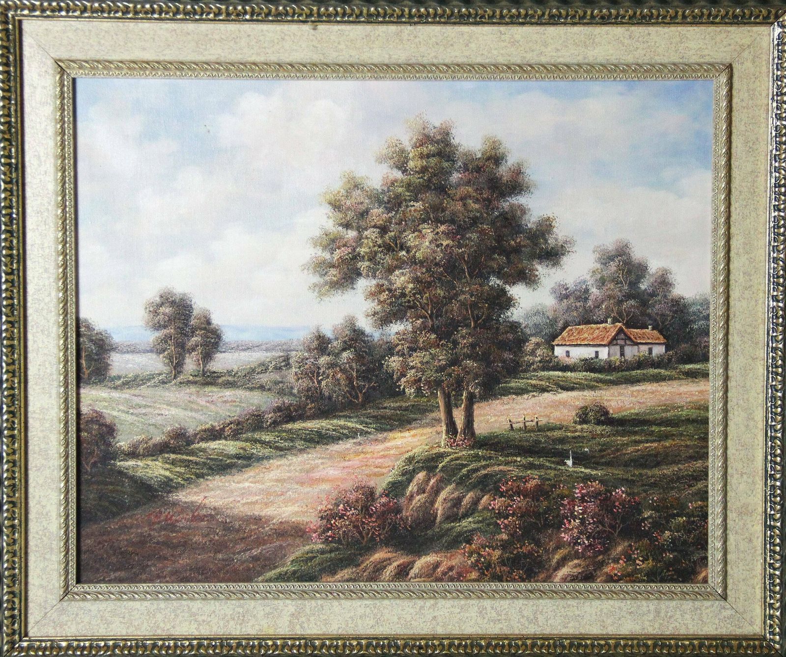 Landscape With Rustic House And Wildflower Meadow By P. Wilson photo Art