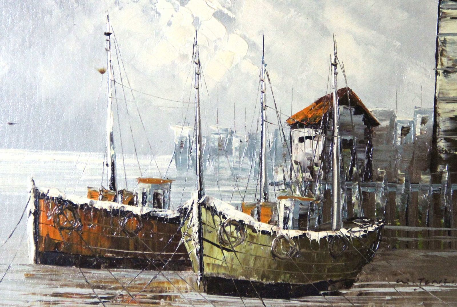 Winter In Port By W. Jones, 1970s photo Art