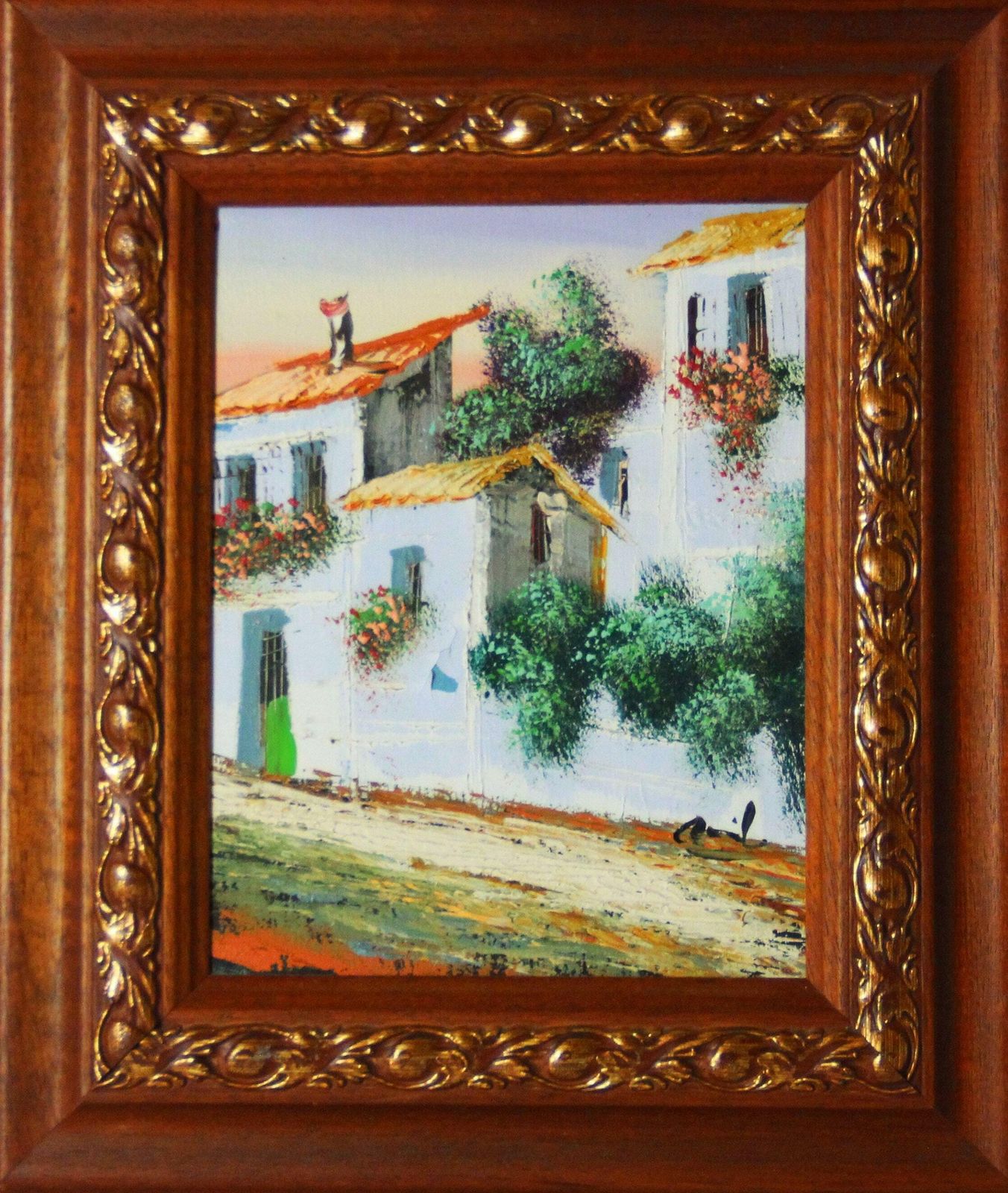 Painting A Street In A Typical Spanish Village. photo for sale
