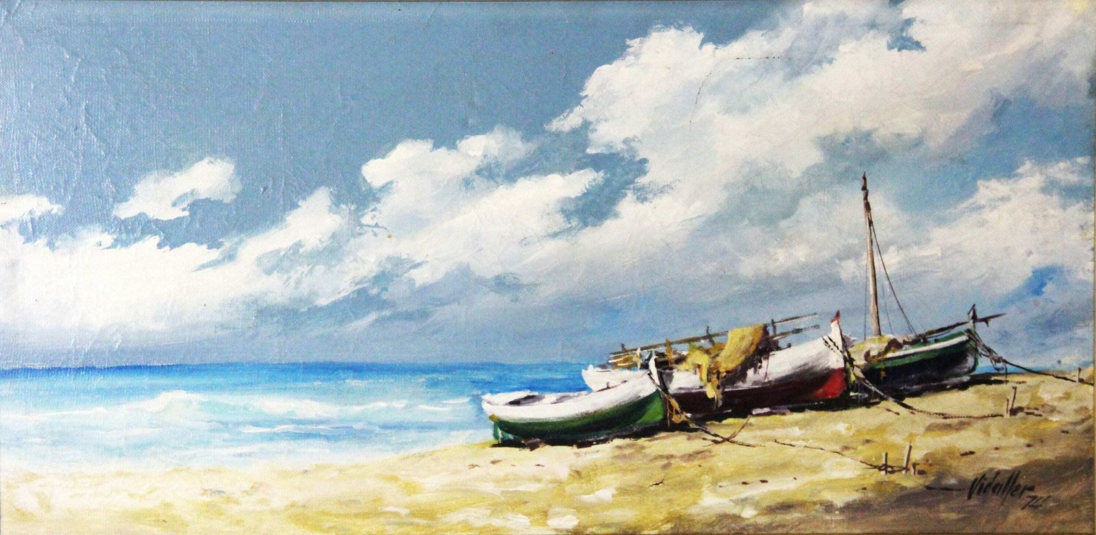 Fishing Boats On A Beach In Spain photo vinterior