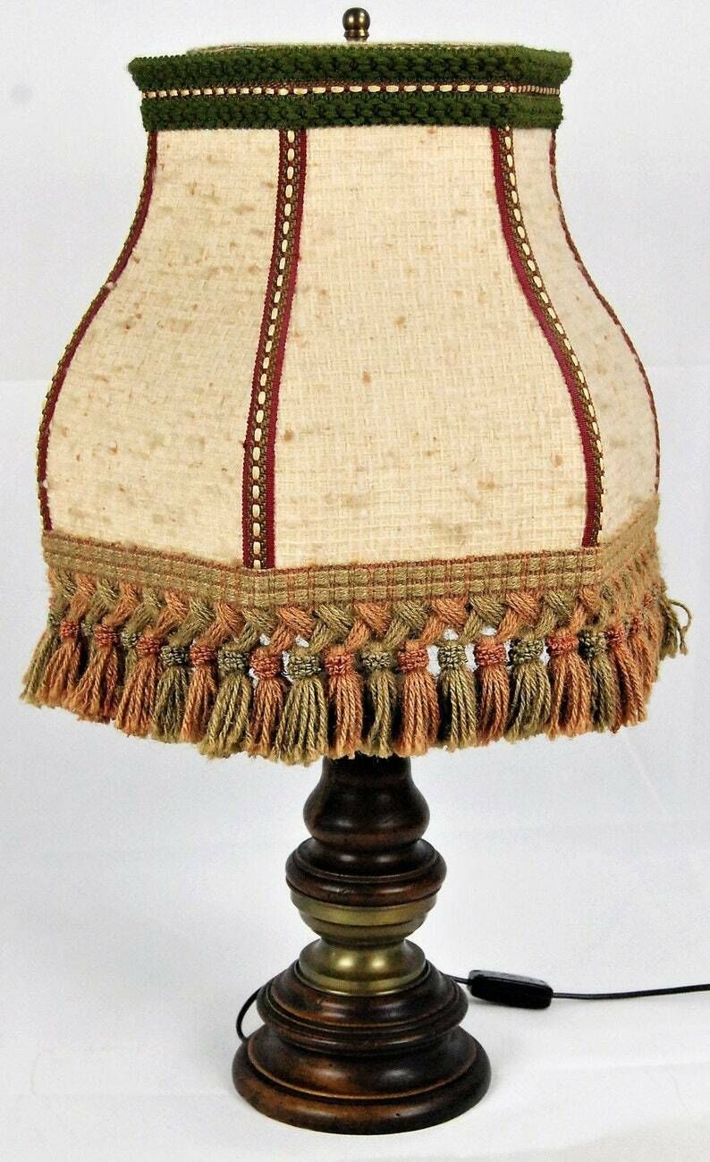Table Lamp Made Of Wood And Copper