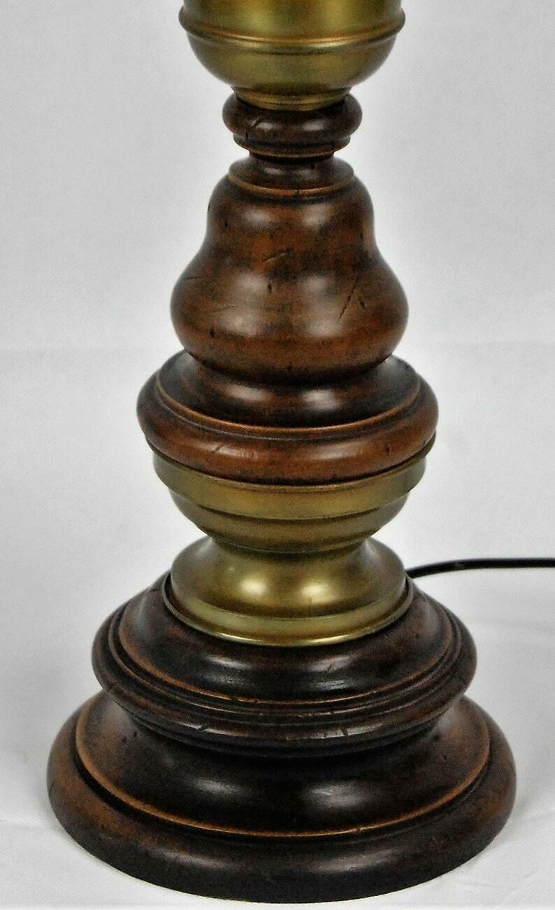 Table Lamp Made Of Wood And Copper photo Lighting