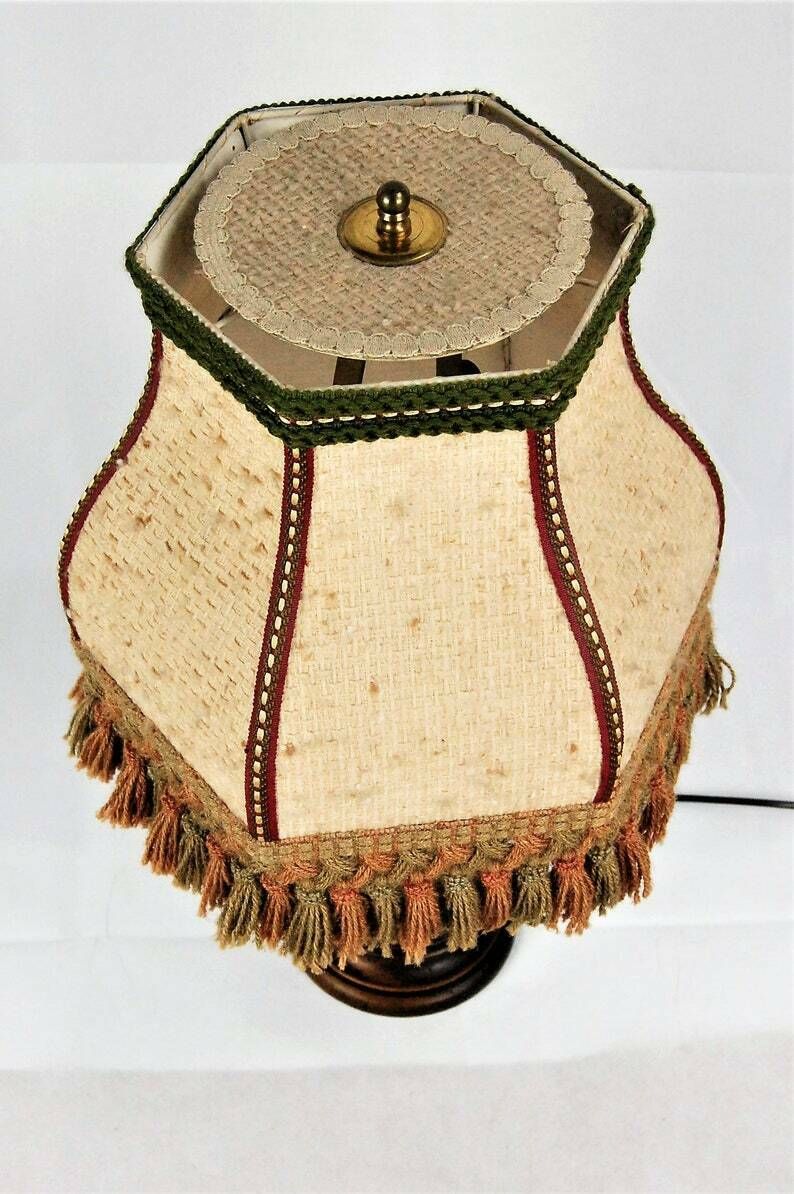 Table Lamp Made Of Wood And Copper photo vinterior