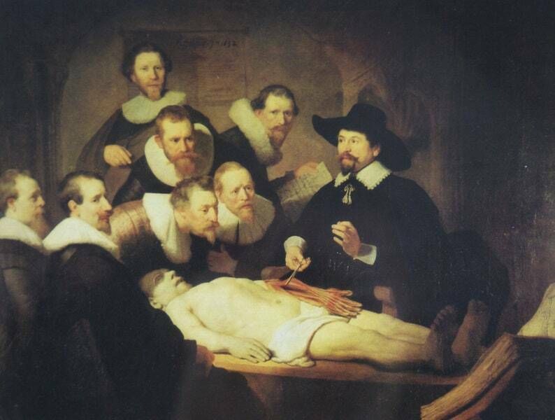The Anatomy Of DR. Tulp By Dutch Painter Rembrandt photo vintage