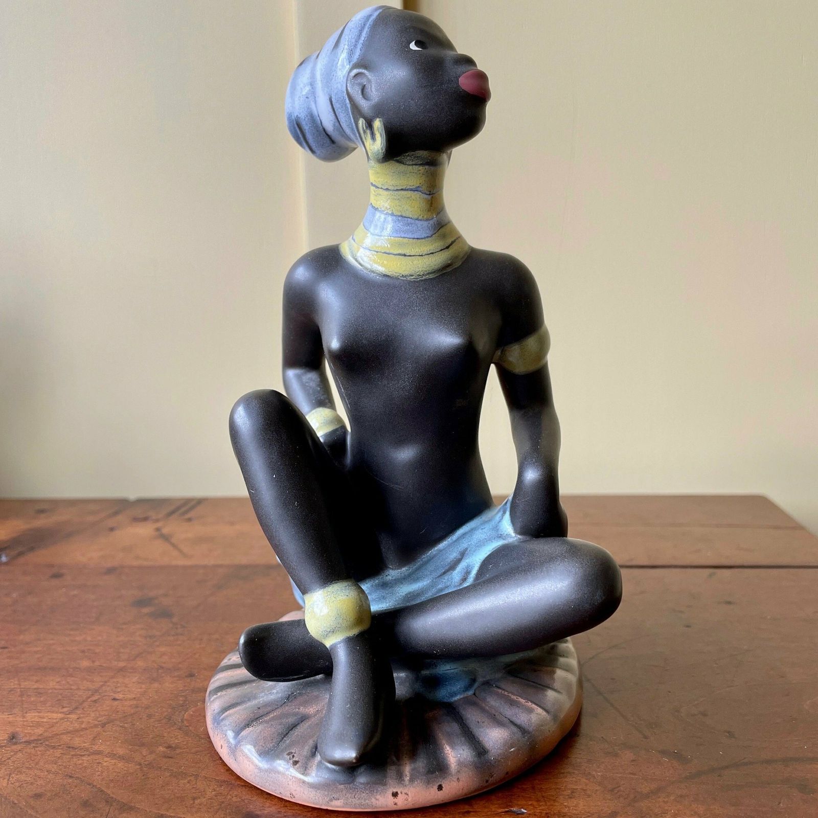 Mid Century Modern Ceramic African Figurine 1950's photo furniture