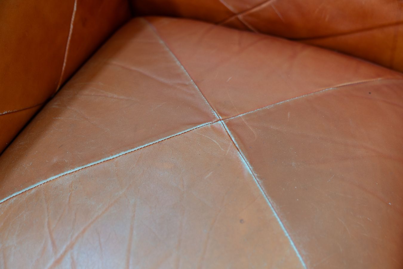 Marius&Marius Orange Leather Sofas And Poufs By Mario Marenco For Arflex – Techniform 70s Collection photo vintage